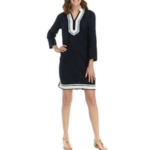𝅺CROWN & IVY Blue/White 3/4 Sleeve Kurta Dress, M